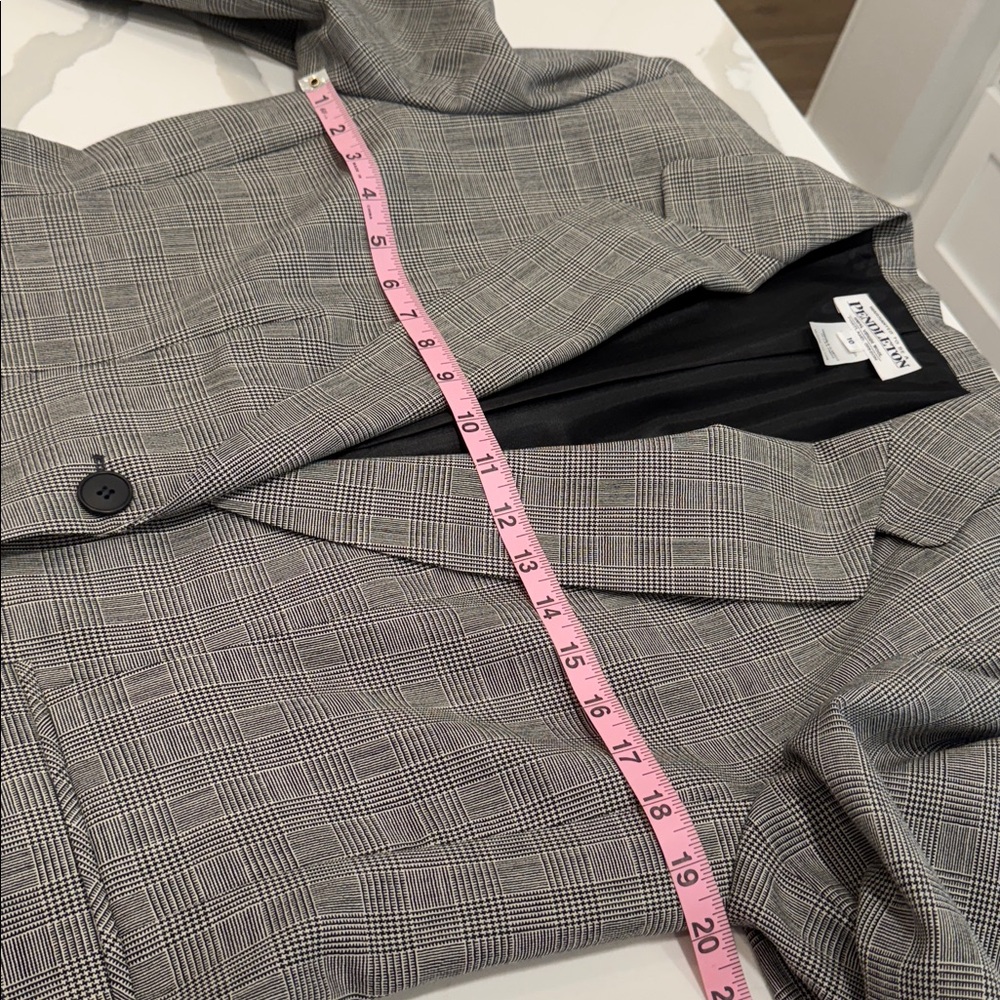 Pendleton Classic Gray Checkered Blazer Women’s S… - image 7